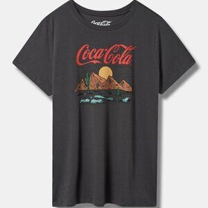 Torrid - Coca Cola Classic Fit Cotton Crew Tee in Vintage Black​​​​​​​